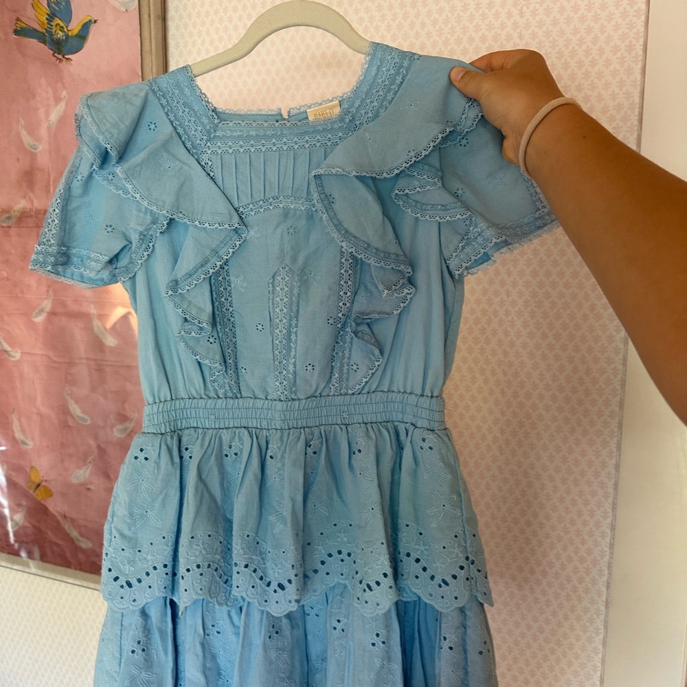 Girls Blue Ruffle Dress